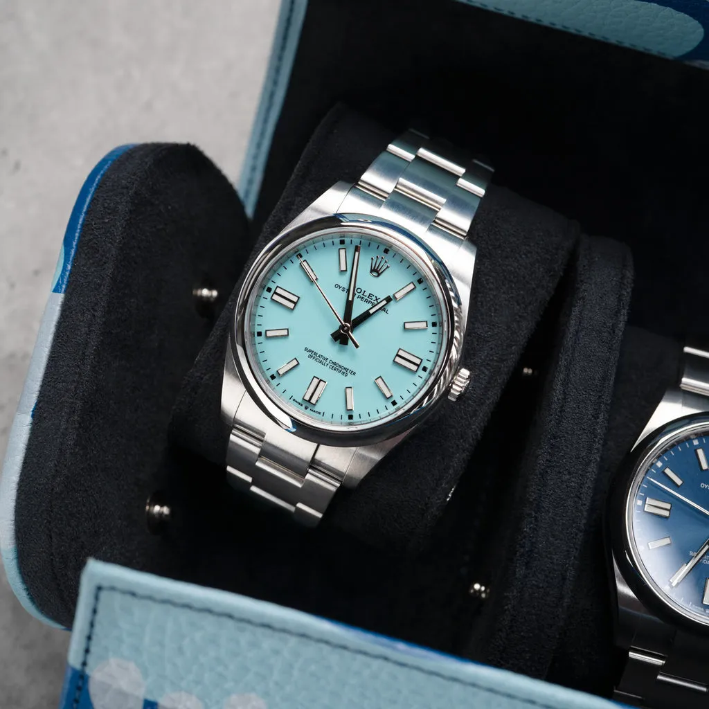 Azure Camo Watch Roll – Three Watches