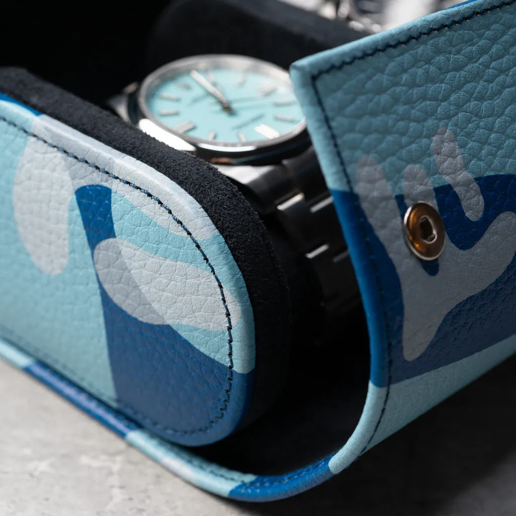 Azure Camo Watch Roll – Three Watches