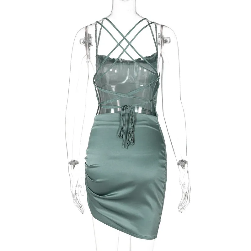 Backless Sexy Sling Mini Dress 6 Beautiful Colors Sizes  S-XL