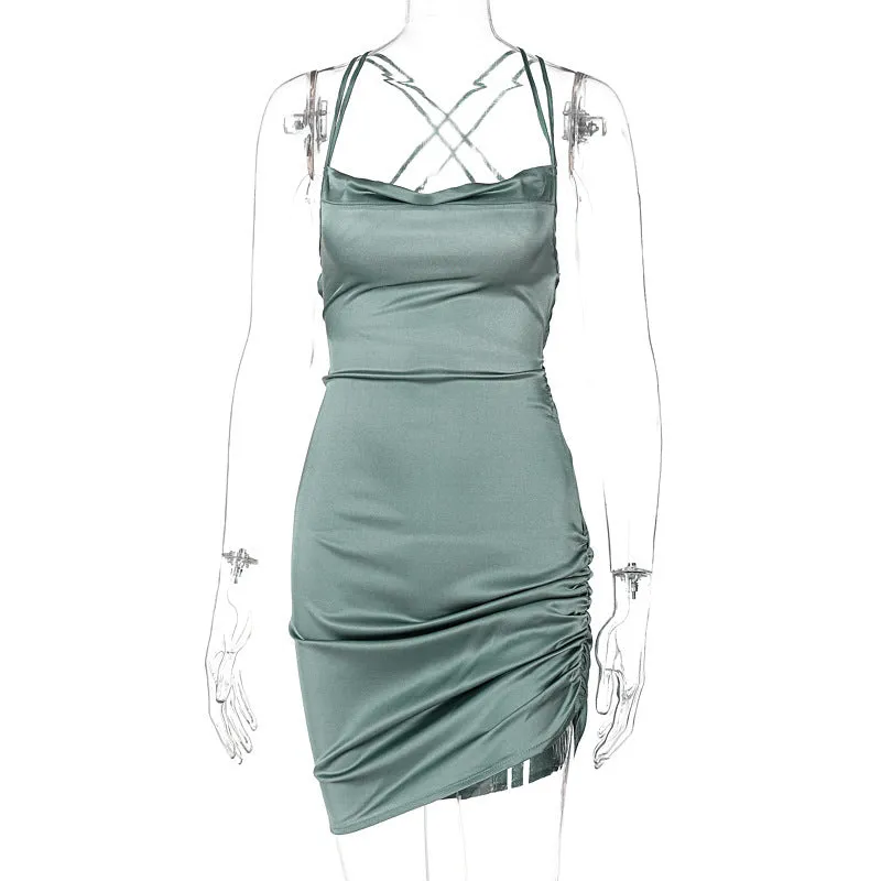 Backless Sexy Sling Mini Dress 6 Beautiful Colors Sizes  S-XL