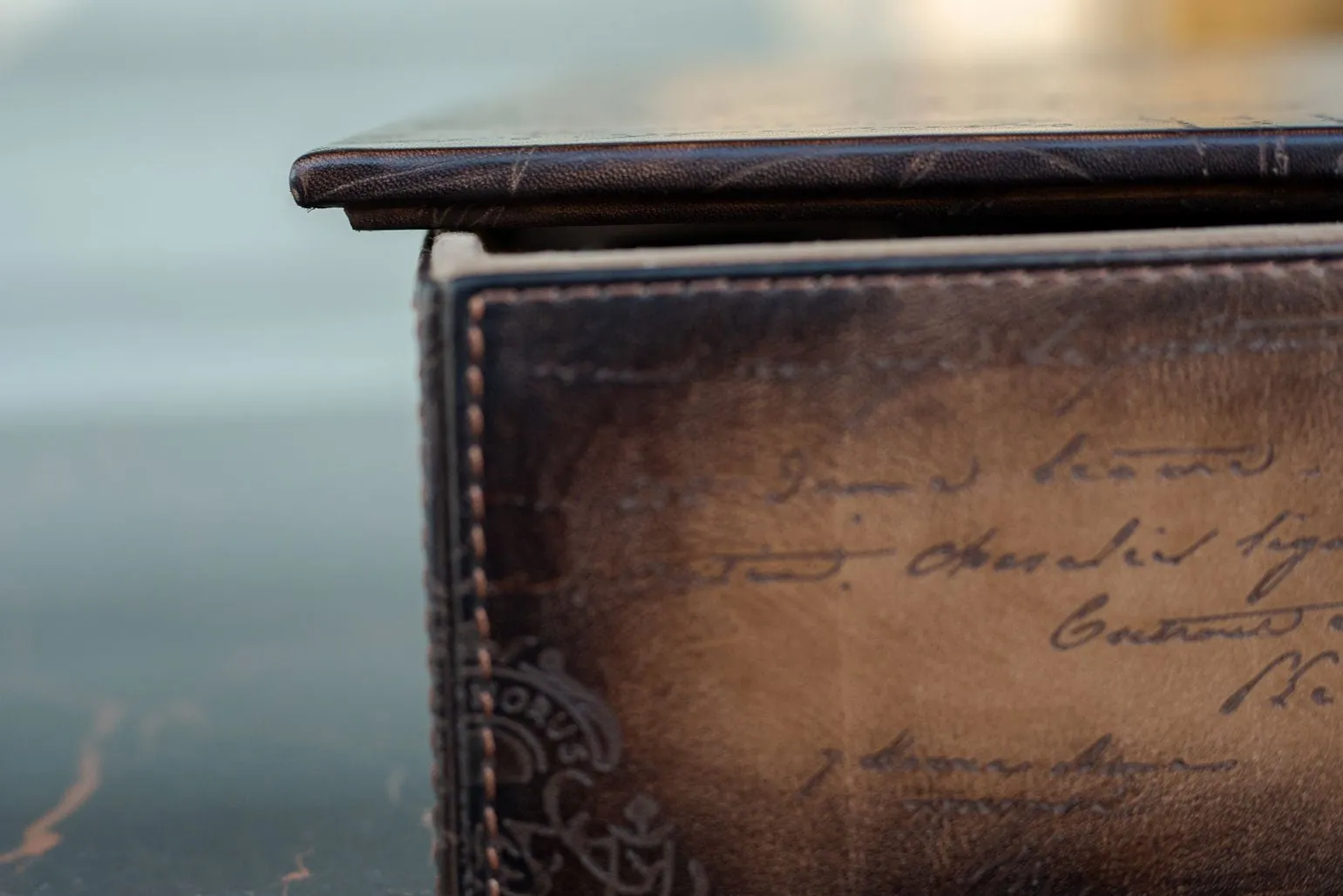 Barhion Daily Routines Tray - Parchment Patina Java Brown