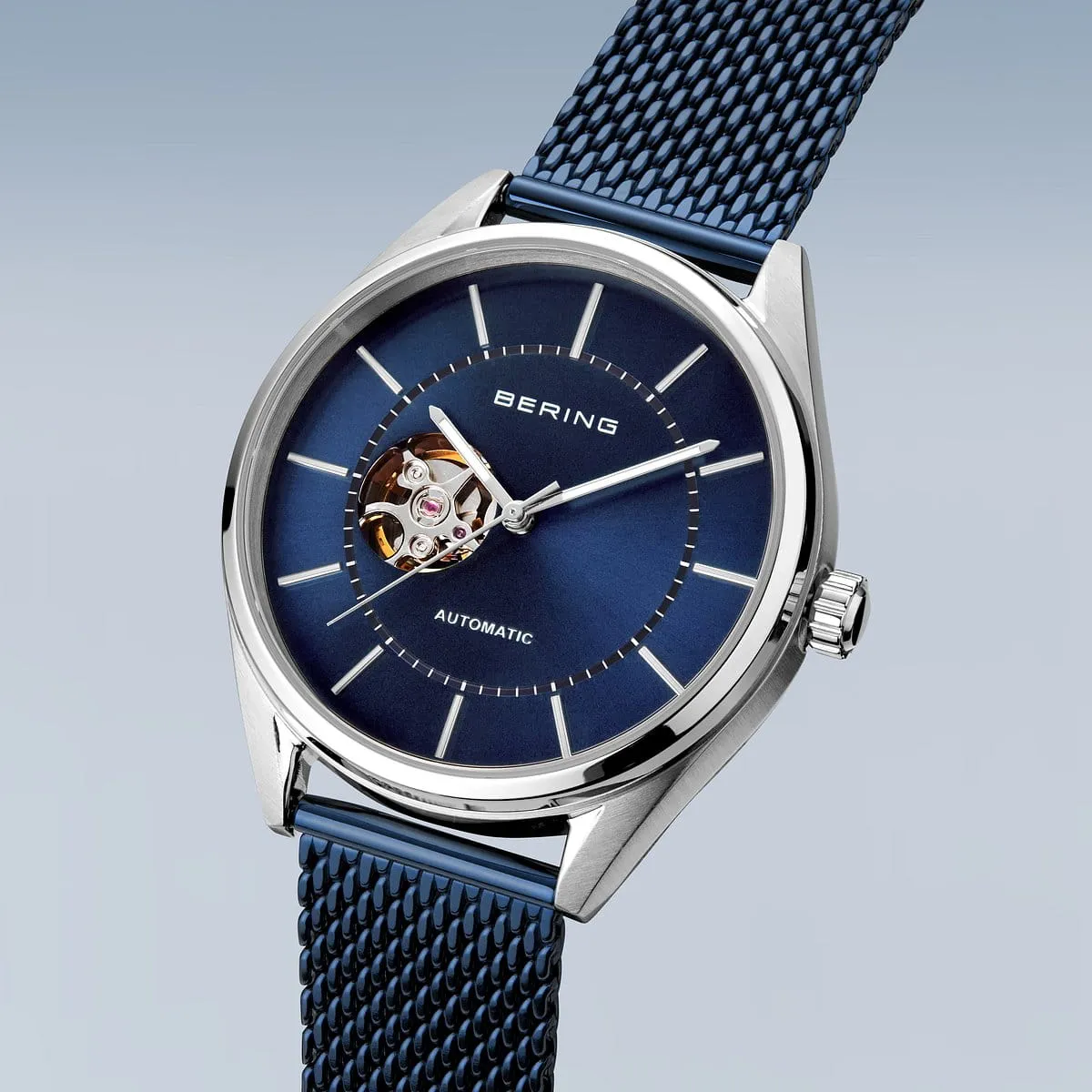 Bering Men's Watch | Automatic | Polished/Brushed silver | Blue Dial | 16743-307