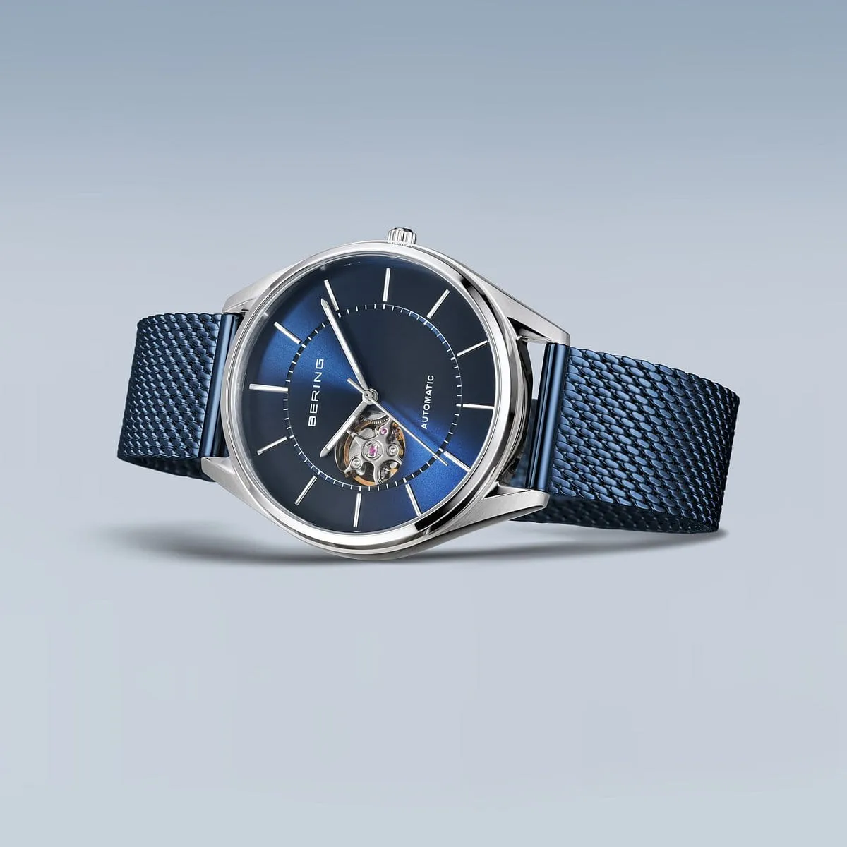 Bering Men's Watch | Automatic | Polished/Brushed silver | Blue Dial | 16743-307