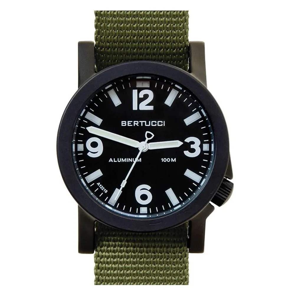 Bertucci A-6A Experior Mens Forest Nylon Band Black Japan Quartz Dial Watch - 16501