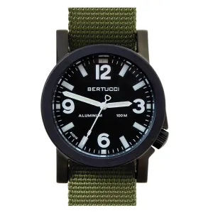Bertucci A-6A Experior Mens Forest Nylon Band Black Japan Quartz Dial Watch - 16501