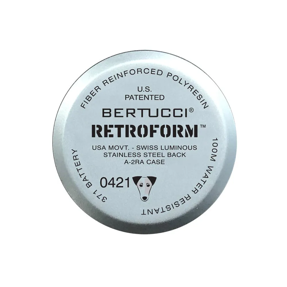 Bertucci Black Dial Dark Olive Case RETROFORM KHAKI Nylon Band Wrist Watch - 11601