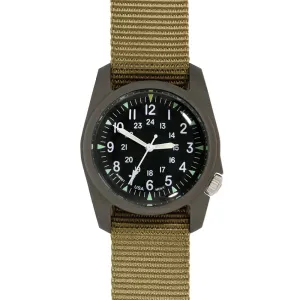 Bertucci Black Dial Dark Olive Case RETROFORM KHAKI Nylon Band Wrist Watch - 11601