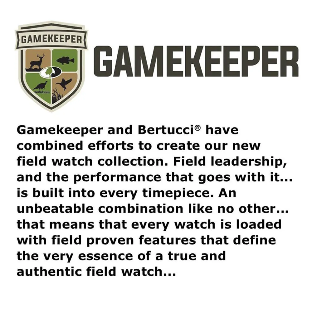 Bertucci Gamekeeper Unisex Black Nylon Band Black Quartz Dial Watch - 13367