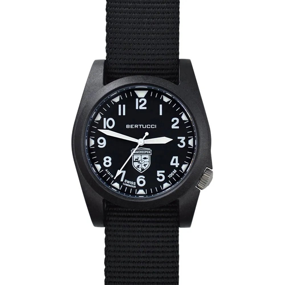 Bertucci Gamekeeper Unisex Black Nylon Band Black Quartz Dial Watch - 13367
