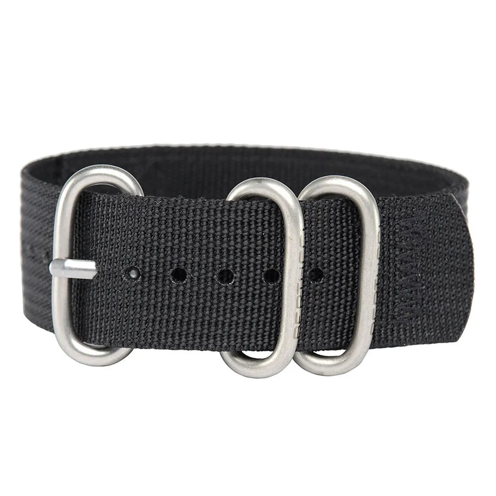 Bertucci Heavy Duty Two-Ply Black Nylon Watch Band - B-167