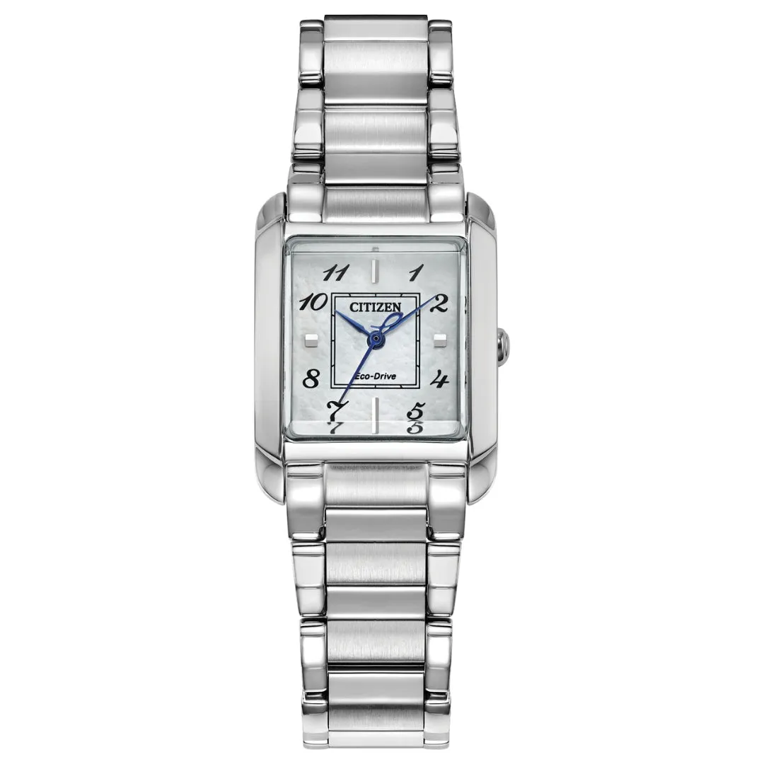 Bianca Stainless Steel Curved Sapphire Crystal Bracelet Watch by Citizen