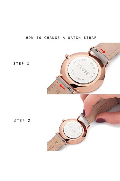 Boho Chic Mesh Rose Gold/White Watch