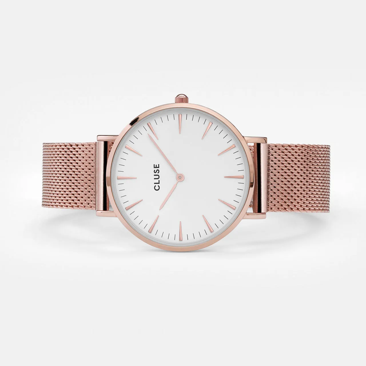 Boho Chic Mesh Rose Gold/White Watch