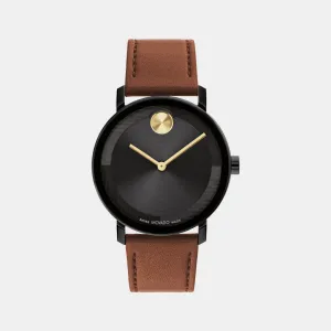 Bold Men's Black Analog Leather Watch 3601083
