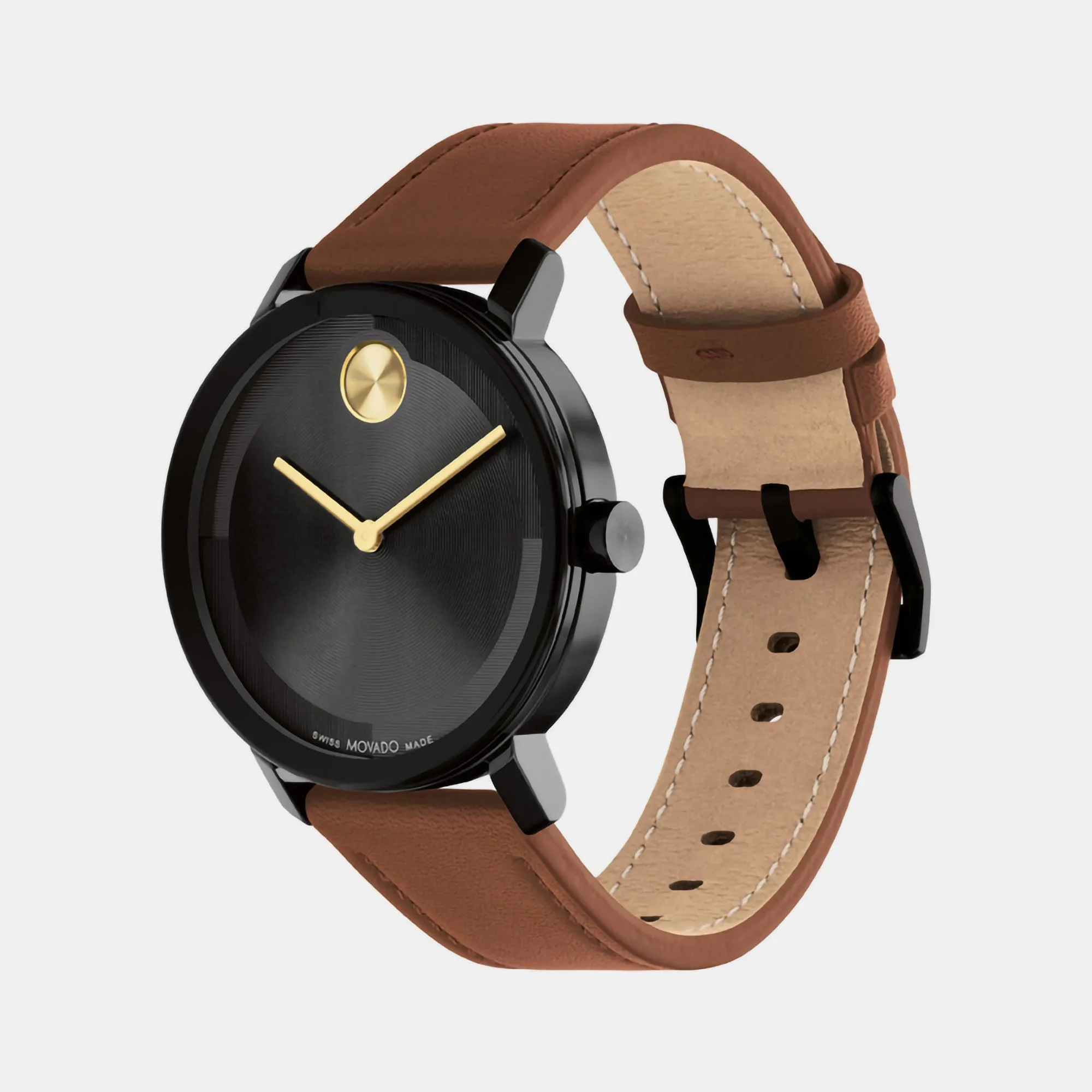 Bold Men's Black Analog Leather Watch 3601083