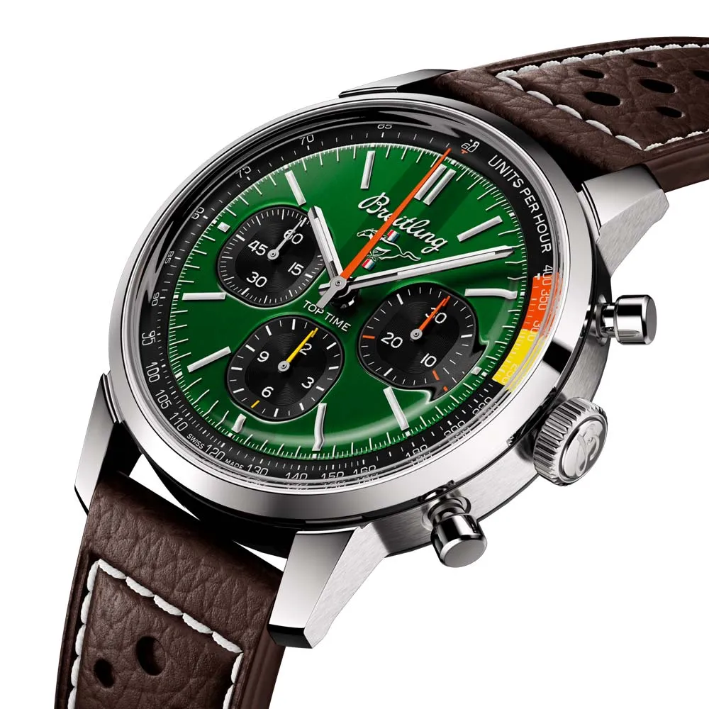 Breitling Top Time B01 Ford Mustang 41mm Green Dial Automatic Chronograph Gents Watch AB01762A1L1X1