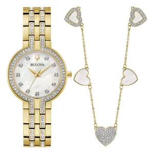 Bulova Crystal Collection Watch and Heart Necklace Set. 98X138