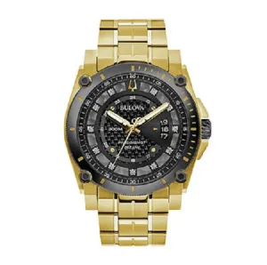 Bulova Precisionist Watch with 46MM Black Round Dial and Stainless Steel Bracelet. 98D156