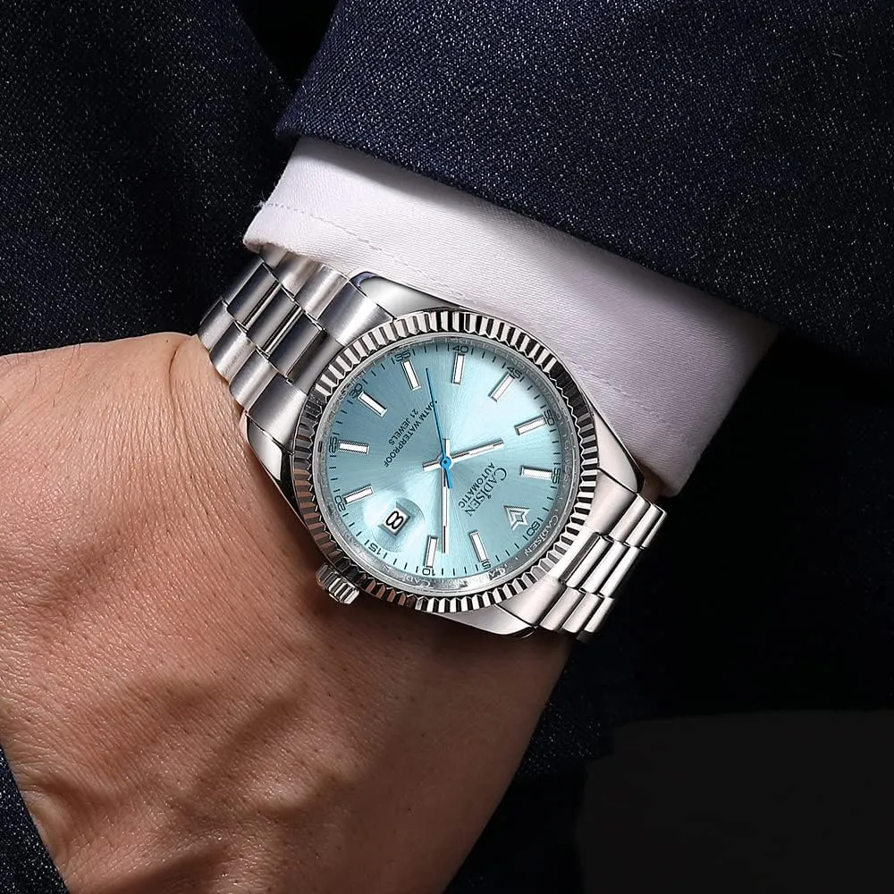CADISEN Men Automatic Watch Sapphire Luxury Mechanical Wristwatch Stainless Steel Waterproof Watches Casual Homage
