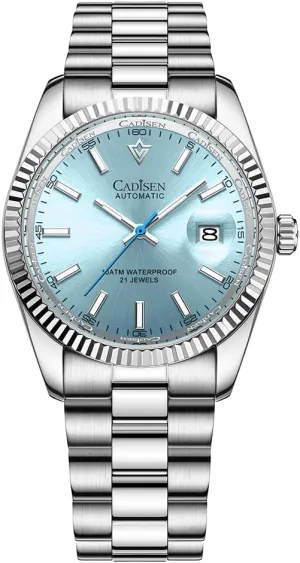 CADISEN Men Automatic Watch Sapphire Luxury Mechanical Wristwatch Stainless Steel Waterproof Watches Casual Homage