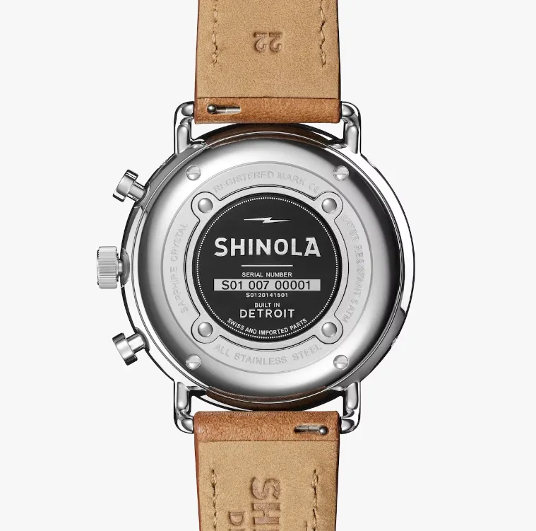 Canfield Sport Watch - 45mm White / Bourbon Leather Strap