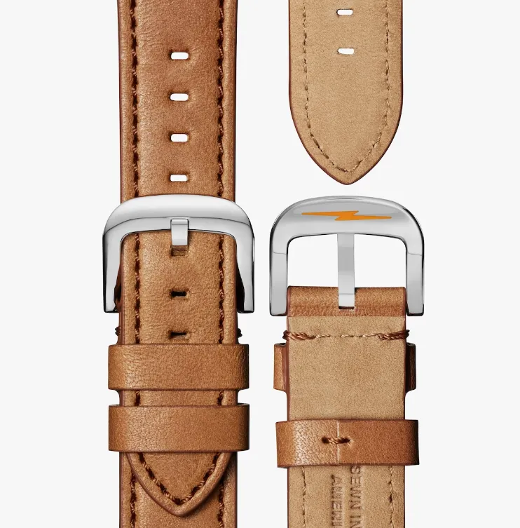 Canfield Sport Watch - 45mm White / Bourbon Leather Strap