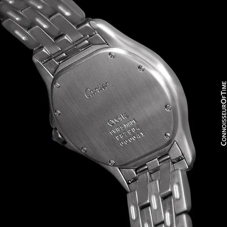 Cartier Cougar Panthere Mens Quartz Watch with Date - Stainless Steel