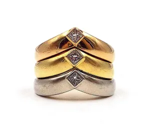 Cartier Diamond Tri-Color Gold Rings, French ASC5509