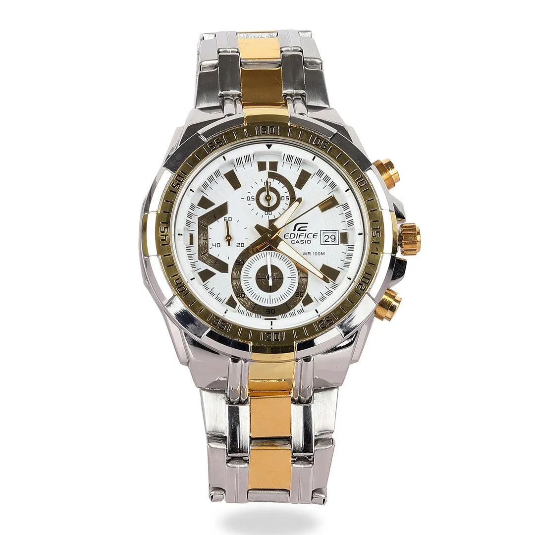 Casio Edifice Efr Gold and Silver Stainless Watch