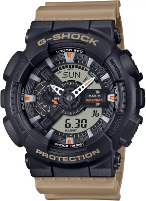 Casio G-Shock Utilitarian Beige & Black Resin Digital Analog Watch GA-110TU-1A5CR