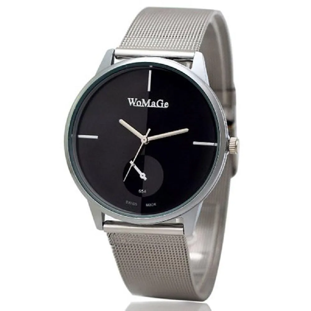 Casual Classic Women's Stainless Steel Mesh Wrist Watch