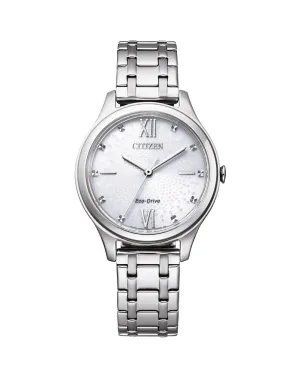 Citizen Dress White Patterned Dial Women's Watch EM0500-73A