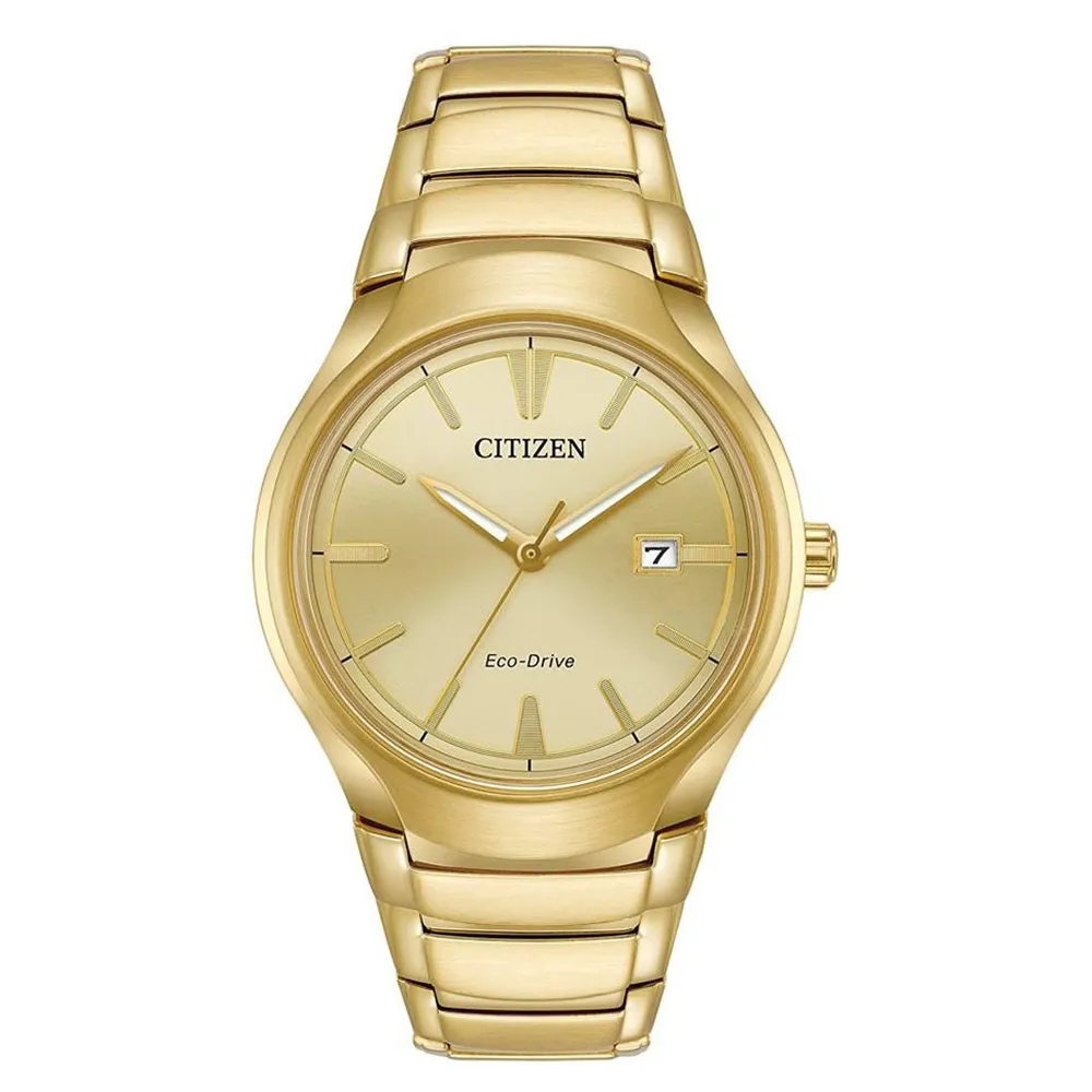 Citizen Men's Gold-Toned Stainless Steel Strap Dress Gold-Toned Quartz Dial Casual Watch - AM1552-54P