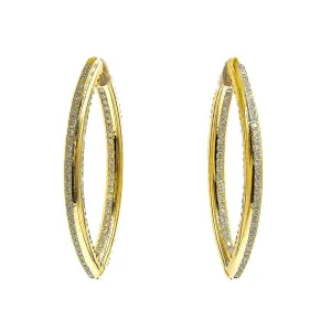 Crivelli 18K Gold Diamond Elongated Hoop Earrings ASC5371