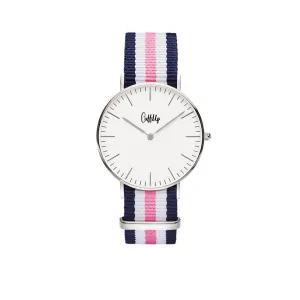 Cuff Watch - Blue, White & Pink