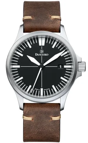 DAM Watch DK32 Black Vintage Mocha Leather Pin