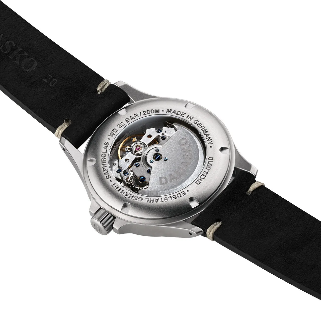 DAM Watch DK32 Black Vintage Mocha Leather Pin