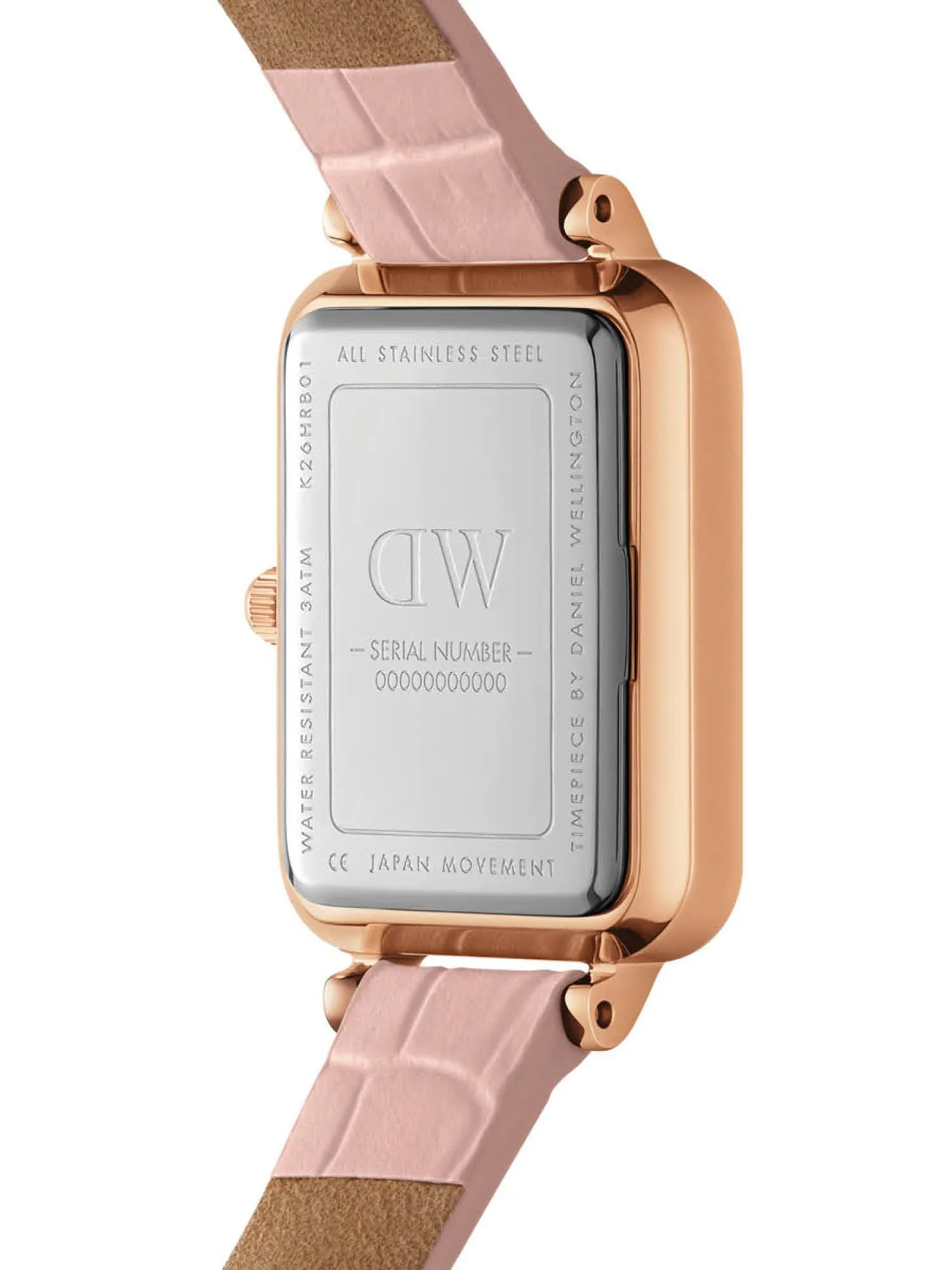 Daniel Wellington Quadro 20x26 mm Pink Rectangle Dial Women Watch - DW00100509