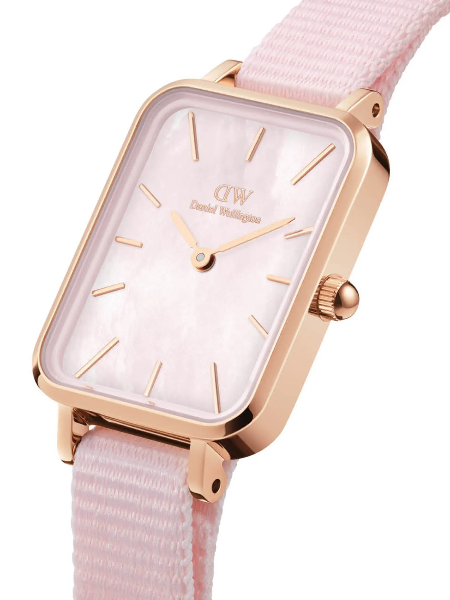 Daniel Wellington Quadro 20x26 mm Pink Rectangle Dial Women Watch - DW00100509