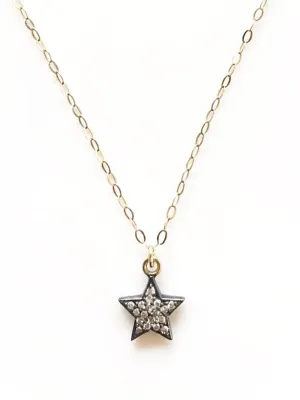 Diamond double-sided star necklace