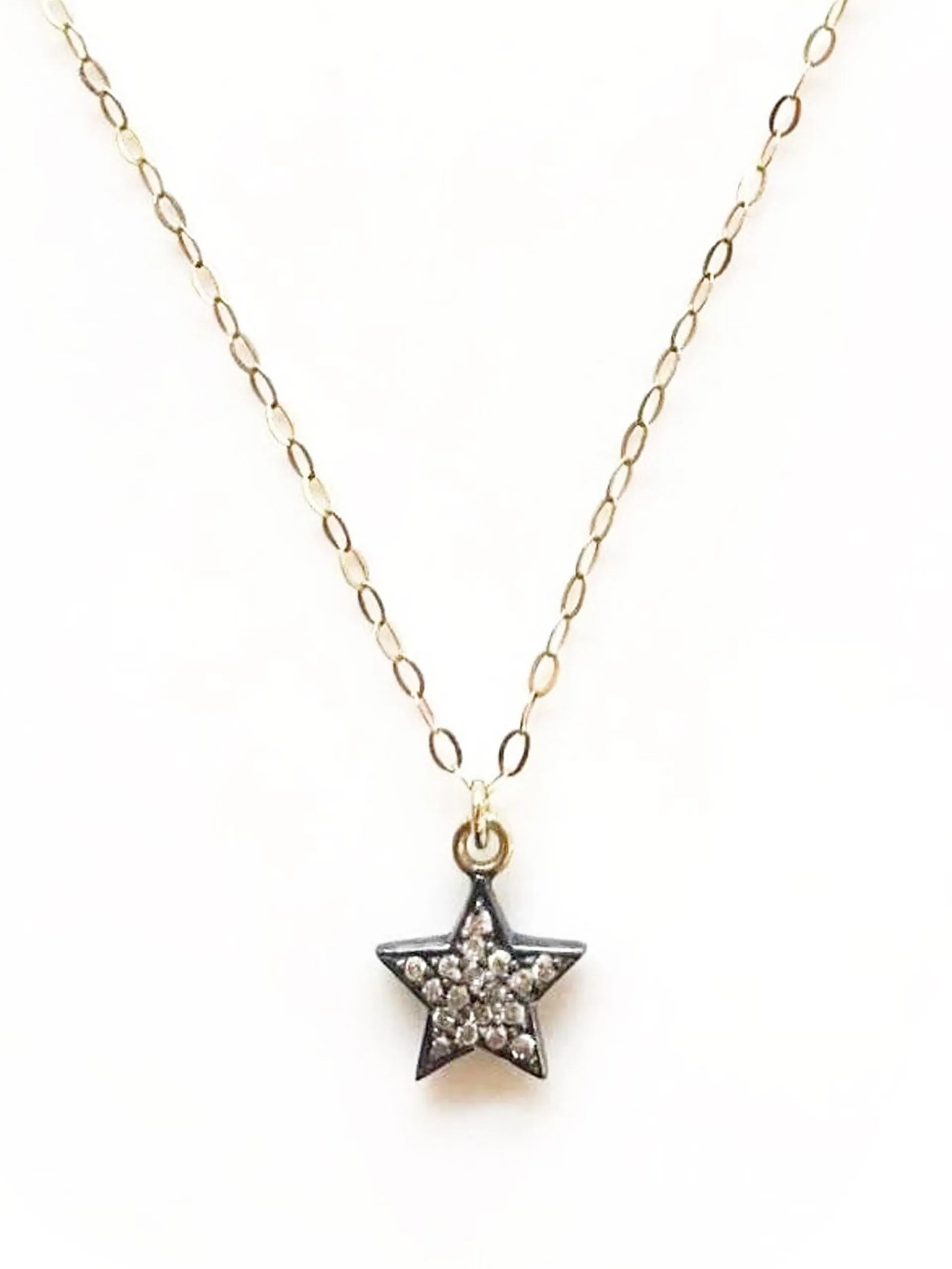 Diamond double-sided star necklace