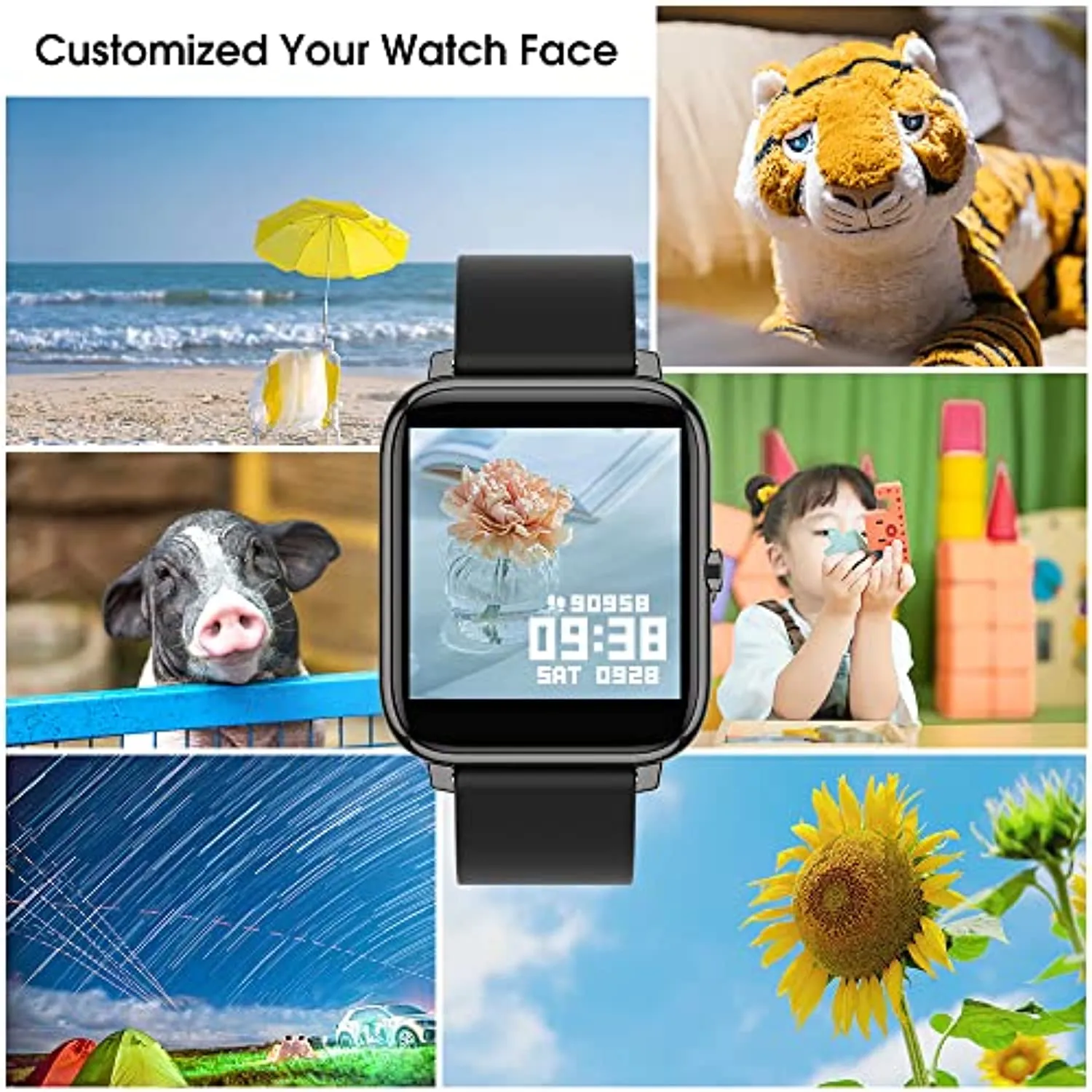 Donerton Smart Watch, Fitness Tracker for Android Phones, Fitness Tracker with Heart Rate and Sleep Monitor, Activity Tracker with IP67 Waterproof Pedometer Smartwatch with Step Counter for Women Men