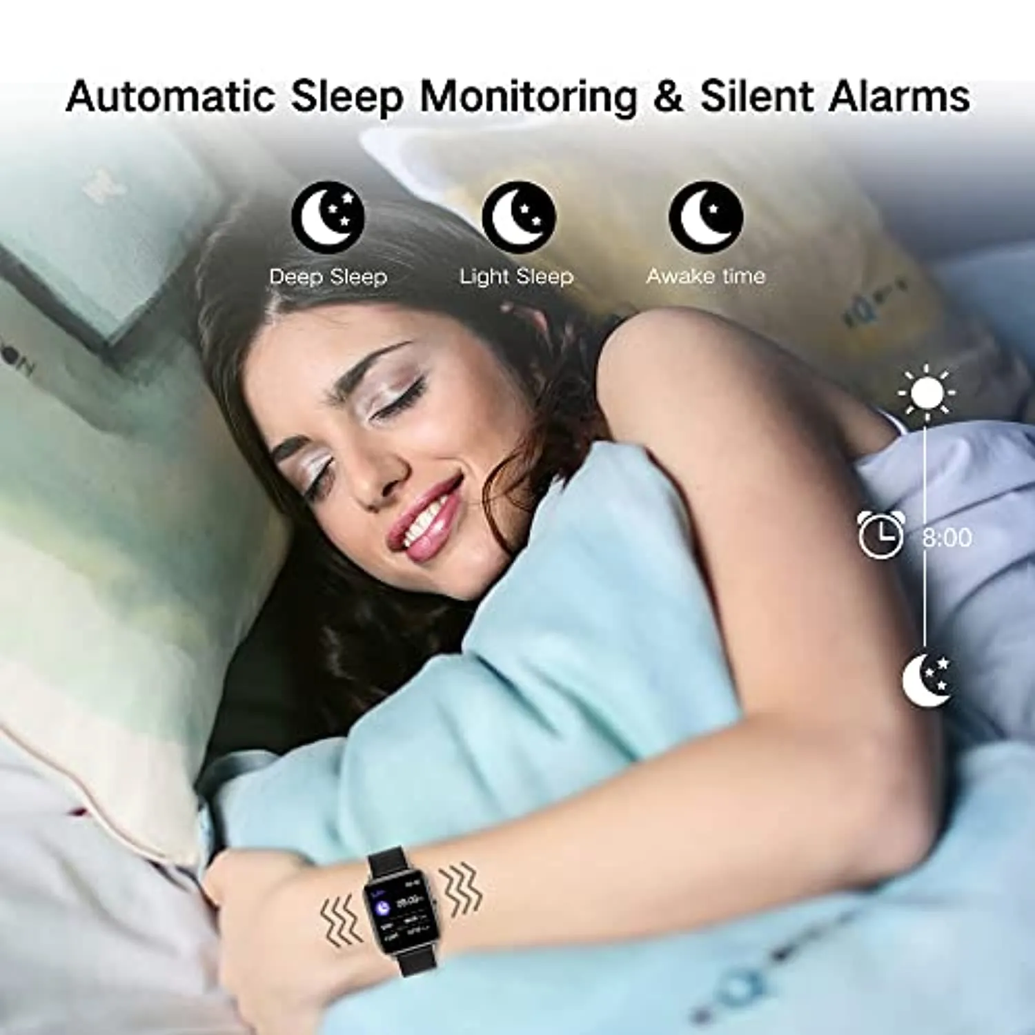 Donerton Smart Watch, Fitness Tracker for Android Phones, Fitness Tracker with Heart Rate and Sleep Monitor, Activity Tracker with IP67 Waterproof Pedometer Smartwatch with Step Counter for Women Men