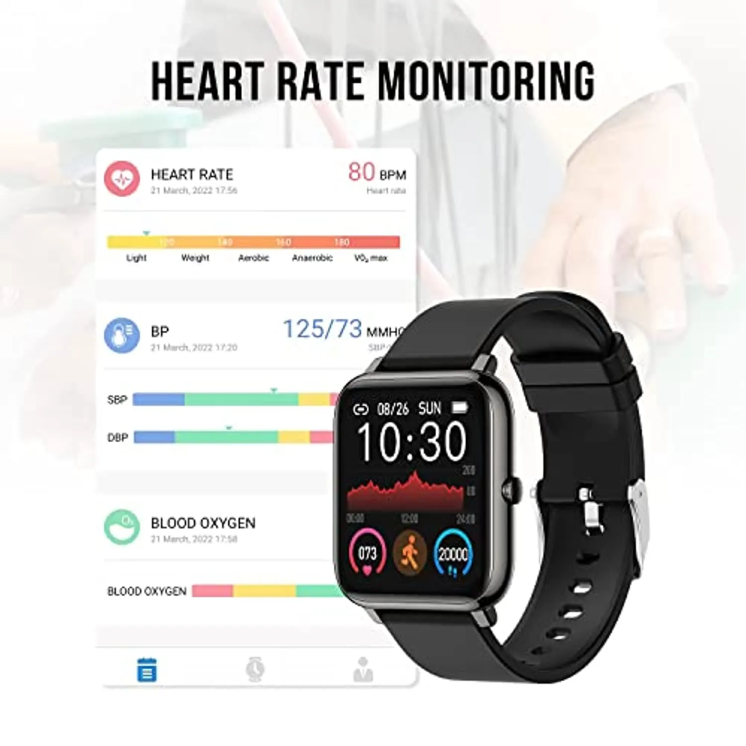 Donerton Smart Watch, Fitness Tracker for Android Phones, Fitness Tracker with Heart Rate and Sleep Monitor, Activity Tracker with IP67 Waterproof Pedometer Smartwatch with Step Counter for Women Men