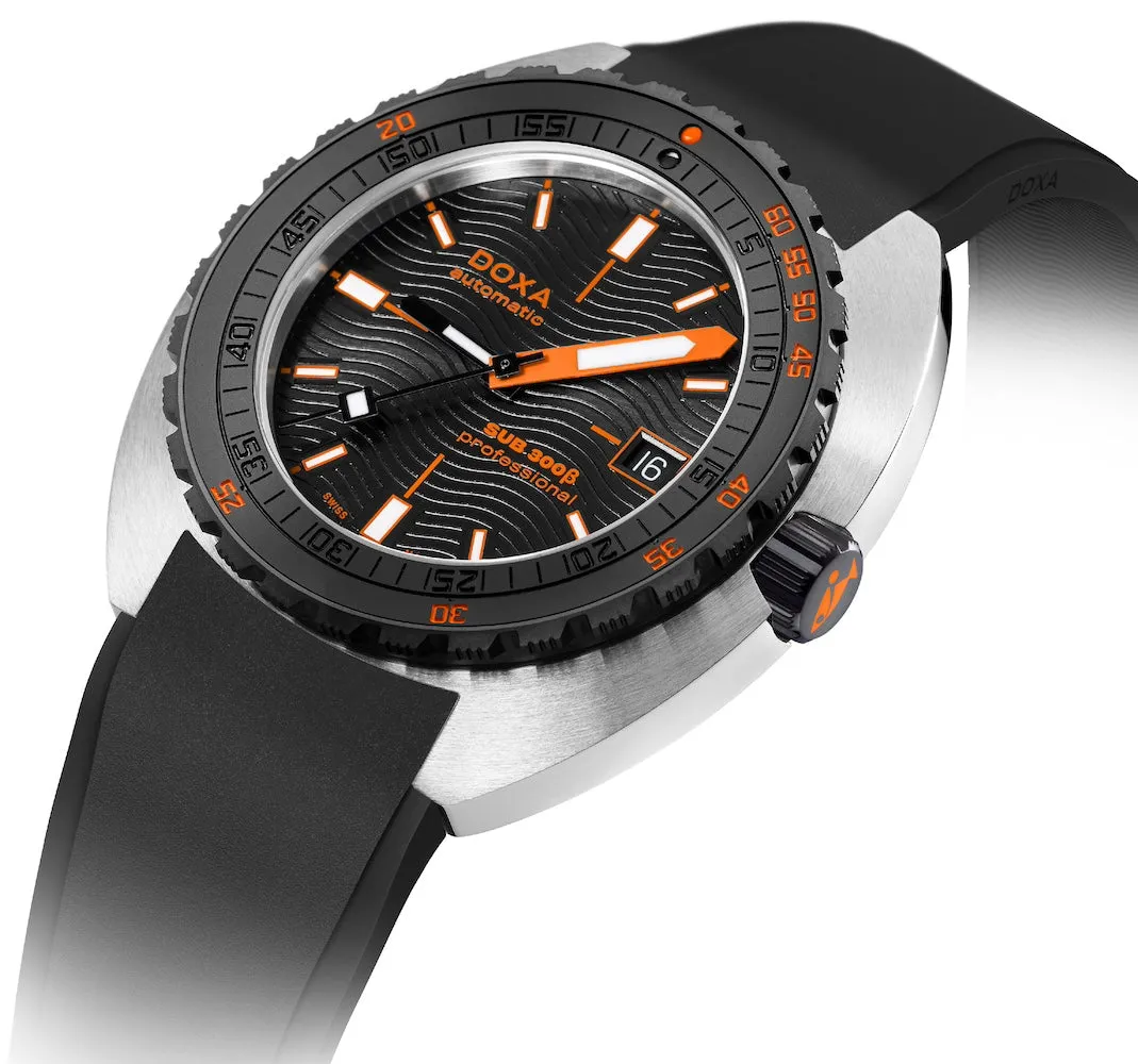 Doxa SUB 300 Beta Ceramic Steel Professional Rubber Black