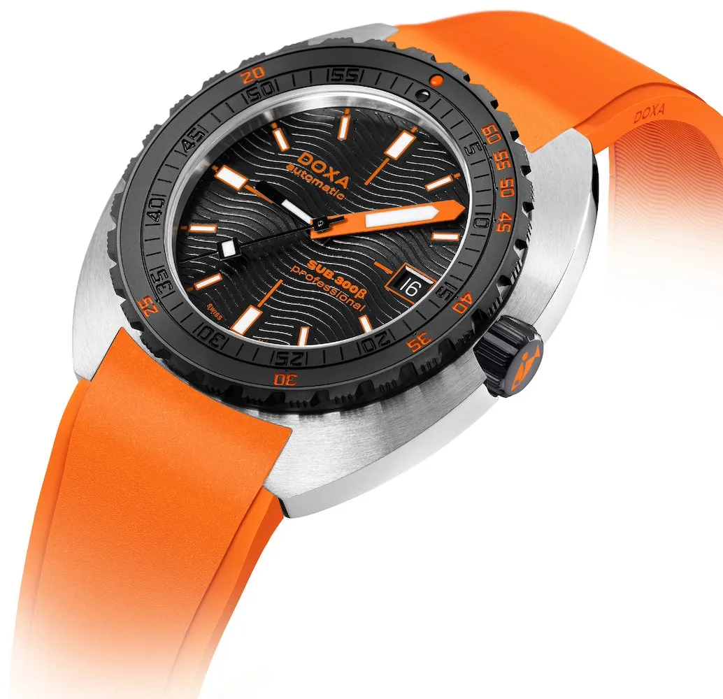 Doxa SUB 300 Beta Ceramic Steel Professional Rubber Orange