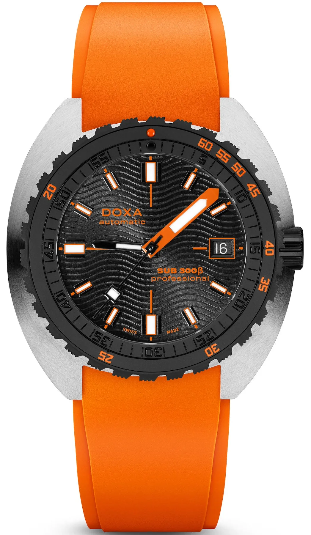 Doxa SUB 300 Beta Ceramic Steel Professional Rubber Orange