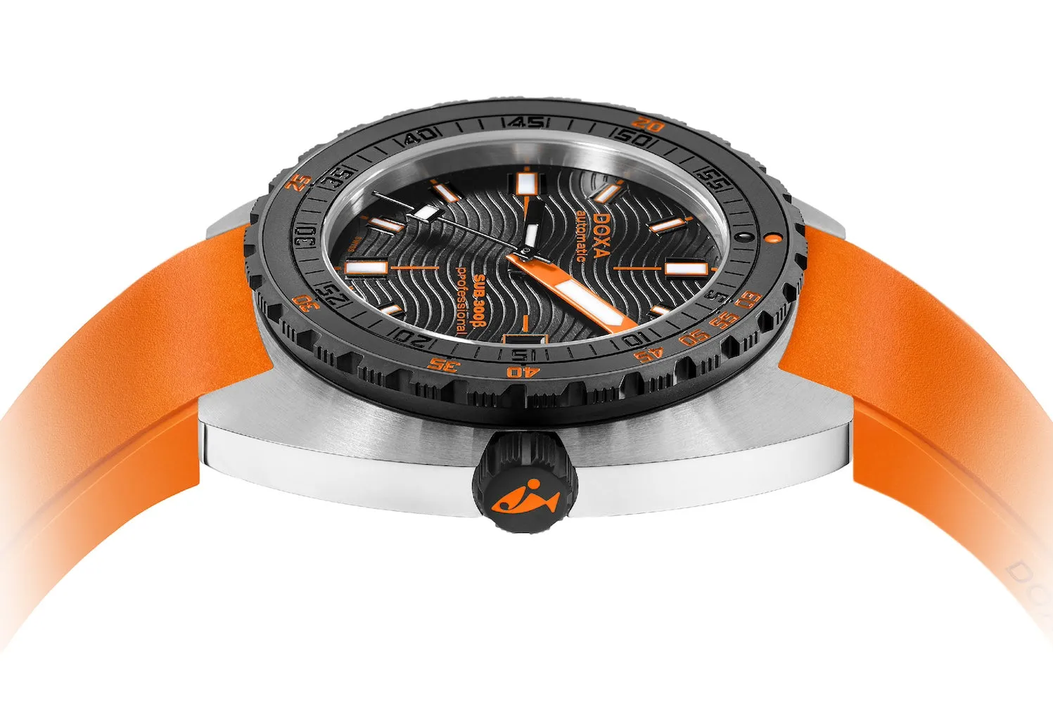 Doxa SUB 300 Beta Ceramic Steel Professional Rubber Orange