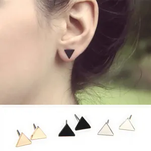 EK941 New European Style Minimalist Boucle Brincos LOVE Geometric Triangle Tiny Stud Earrings For Women Girl Jewelry Orecchini