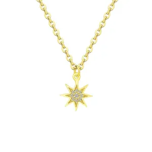 Fashion Paved CZ Stone North Star Necklace Crystal